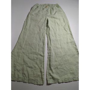 CP SHADES Women's 100% Linen Wide Leg Pants S Pale Green